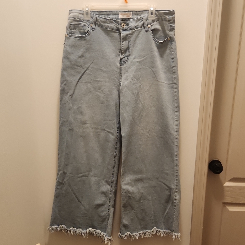Celebrity Ace Raw Hem Wide Leg Size 18 27" Inseam
